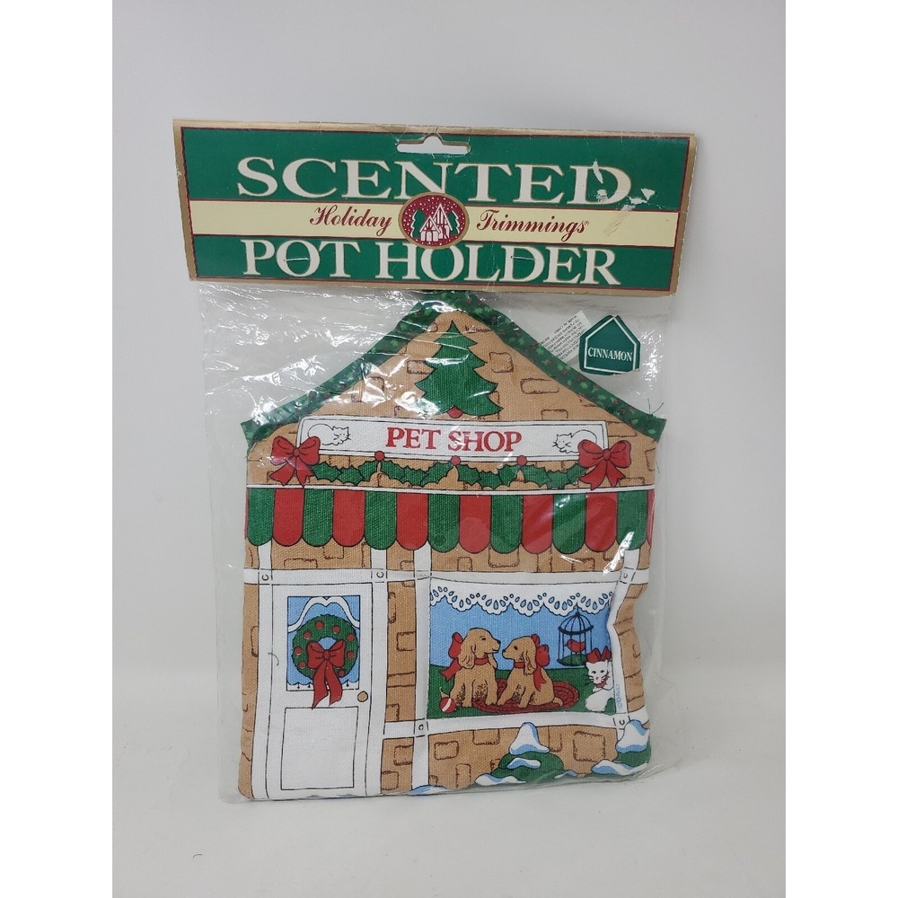 New pet shop DOG vintage Holiday Trimmings Sealed Scented Pot Holder Christmas